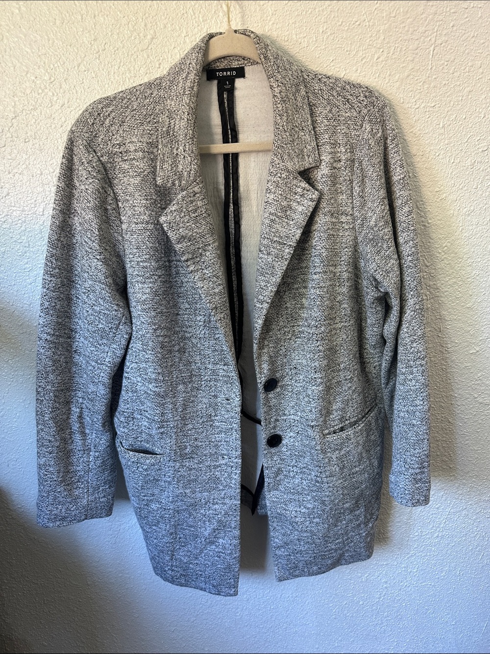 torrid Heather Gray Knit Blazer with Pockets